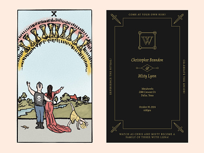 Ten of Cups — Wedding invitation dagger illustration invitation knife print tarot