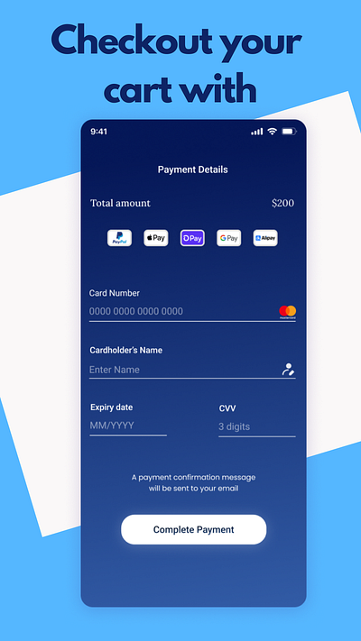 Day 2: Prompt - Credit Card Checkout branding dailyui 002 ui