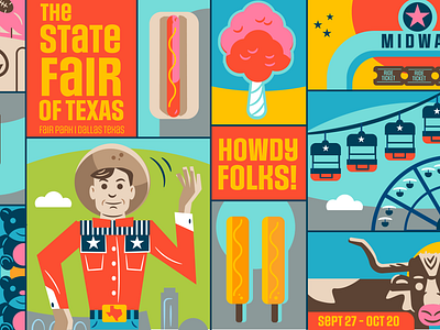 State Fair of Texas big tex corn dog cotton candy cowboy hot dog longhorn steer texas texas state fair