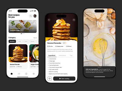 Food Recipe App appdesign cooking dailyui designprocess figma food foodappdesign graphicdesign mobileapp mobileappdesign recipe responsivedesign ui uidesign uiinspiration uiux uiuxinspiration userexperience ux visualdesign