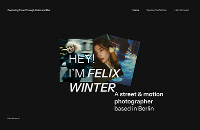 Project: Capturing Time Through Motion app content designer digital design landing page portfolio ui ux ui web design