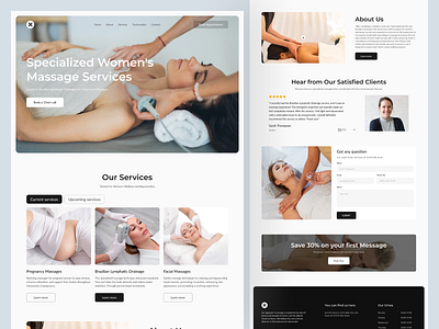 Wellness-Centered Women's Massage Landing Page bodymassage luxuryspa massageservice massagetherapy relaxation spadesign spaexperience therapeuticmassage wellnessdesign wellnessspa wellnesswebsite womensmassage womenswellness