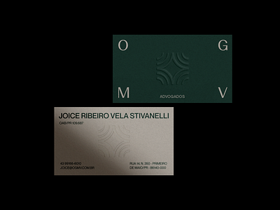 OGMV Advogados | Business Card brand brand design branding business card design green illustration logo logotype visual identity