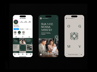 OGMV Advogados | Social Media brand brand design branding design illustration instagram logo logotype social media story visual identity