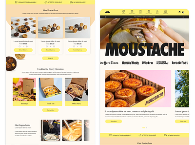 Moustache Milk & Cookie Bar | Landing Page design graphic design ui web