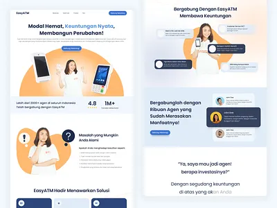EasyATM – Mini ATM Landing Page UI Design bank ui design mini atm ui design ui ui design uiux