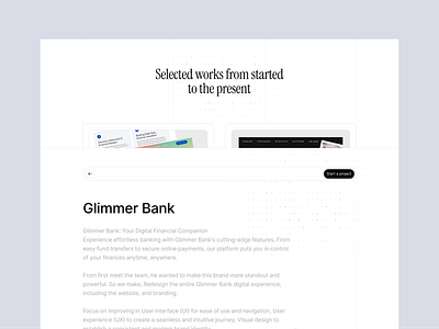 Selected Works Section - Trisnocorp Personal Website design graphic design landing page minimalist modern personal website potofolio selected work ui ux