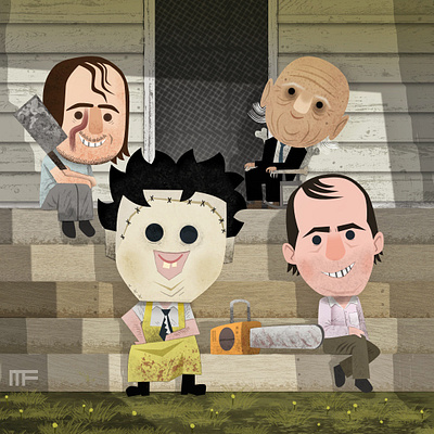 Texas Chainsaw Massacre 50th character design horror illustration kawaii photoshop tweedlebop