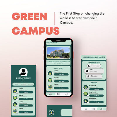 Green Campus Web Application ui ux web application design