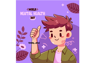 World Mental Health Day Illustration anxiety awareness campaign cartoon celebration character day depression education educational event health mental mind mindfulness positive selflove support wellbeing wellness