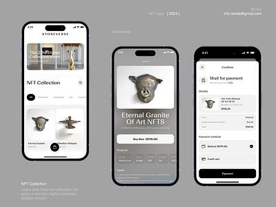 NFT APP blockchain design encrypt mobile nft shopping ui web3