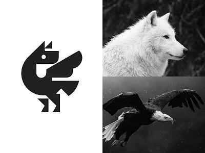 Mythical flying wolf wyvern ready-made logo for sale 3d anhdodes animation branding design graphic design illustration logo logo design logo designer logodesign minimalist logo minimalist logo design motion graphics ui