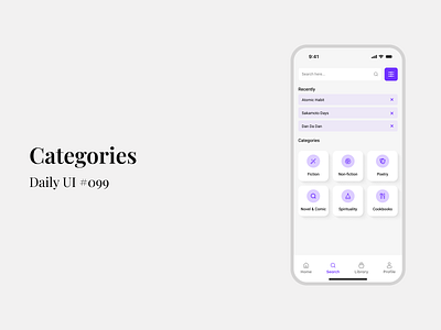 Categories - Daily UI #099 categories category daily ui daily ui 99 figma mobile app design ui ui design uiux uiux design