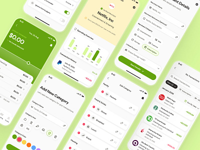 finpal: AI Finance Assisstant App - Spending & Transaction UI ai finance ai finance app ai finance assisstant ai finance companion clean figma ui kit finance finance app finance assistant finance companion financial app fintech app fintech ui kit green minimal modern simple spending app spending ui transaction ui