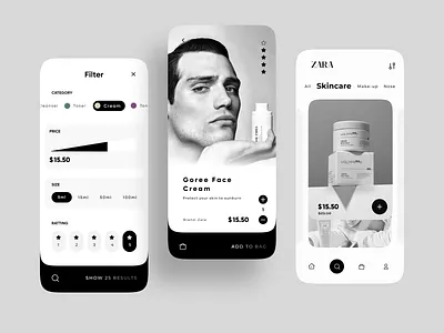 Skin Care Product App UI app design app ui beauty beauty product beauty product app cosmetic product cosmetics e commerce app ecommerce face mobile app online store product design shop skin care product app ui skincare skincare product app ui ux