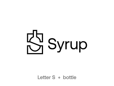 Bottle logo bottle branding buy logo design for sale illustration line art logo logo minimal modern s s letter simple syrup syrup logo unused