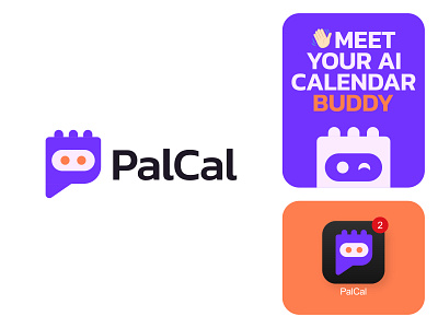 PalCal AI Calendar Logo Design: Letter P + Calendar ai ai logo app artificial intelligence bot brand identity branding calendar calendar logo chatbot creative logo letter p logo design machine learning meeting modern logo month schedule software task