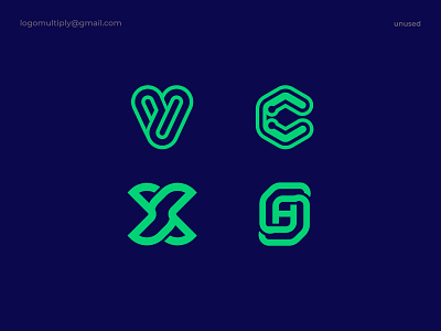 Alphabet logo marks - V, C, X, H brand identity branding business logo c company logo h icon letter logo letter mark logo logo design logos saas tech v web3 x