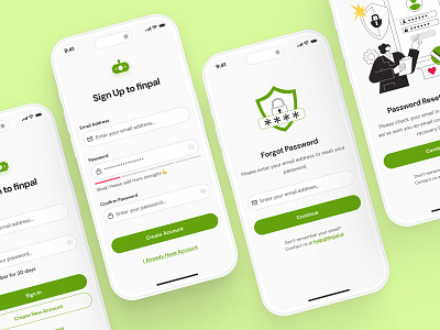 finpal: AI Finance Assisstant App - Sign In/Sign Up Screen UIUX ai finance app ai finance assisstant ai finance companion banking ui clean figma ui kit finance ui finance ui kit forgot password ui green investing ui kit login login ui minimal modern sign in sign in screen sign up sign up screen ui