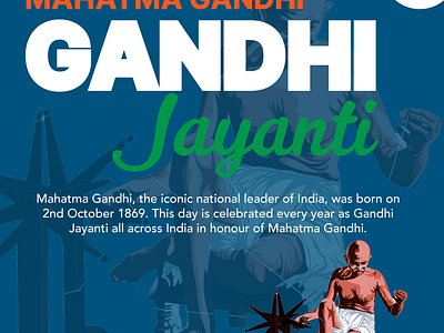 Mahatma Gandhi Jayanti graphic design ui