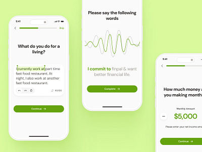 finpal: AI Finance Assisstant App - Financial Assessment UIUX ai finance app assessment assessment ui clean finance assessment finance assessment ui finance ui kit financial assessment financial assessment ui green input number input text input textarea minimal modern recording ui simple sound ui textarea ui voice ui