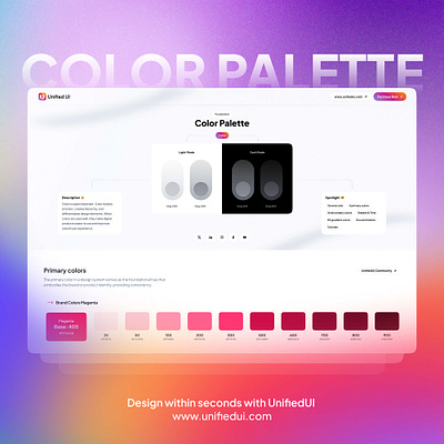 Color Palette - UnifiedUI component components design figma minimal properties ui ui design unified ui unifiedui ux variants web design website