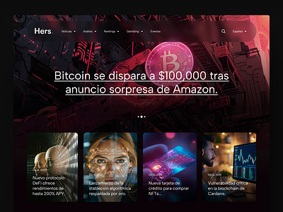 Proposal Web Design Blog Crypto articles blockchain blog clean cryptocurrency darkmode designweb desing news portalcripto responsive ui ux web webdesign