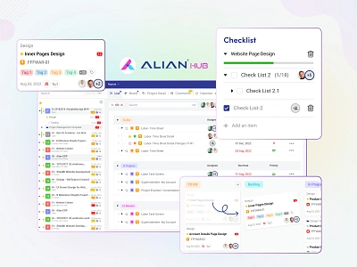 Project Management admin panel chat crm design erp graphic design lsitview product design project management saas t task typography ui ux web web app web design