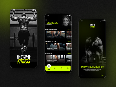 GYM Fitness App UI/UX | Engaging Design for Strength Trainin branding designcommunity designinspiration digitaldesign figma fitnessapp fitnessappdesign fitnessgoals fitnessjourney gym gymgoals gymtrainingapp motivationalui ui uiuxdesign userexperience uxdesign workoutuiux