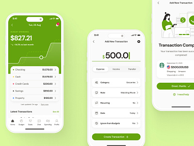 finpal: AI Finance Assistant App - Transfer & Transaction UIUX ai finance app ai finance assistant ai finance companion banking app clean figma ui kit finance finance ui finance ui kit green home screen investing app minimal modern simple transaction transaction app transaction ui transfer ui wallet app ui