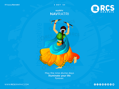 𝐇𝐚𝐩𝐩𝐲 𝐍𝐚𝐯𝐫𝐚𝐭𝐫𝐢! 🌸 graphic design happy navratri navratri rcs graphic