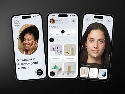 AI Skin Care App Design ai app artificial intelligence beauty app beauty products clean cosmetic cosmetics app cosmetology app cosmetology product app design makeup medtech mobile app mobile app design personal treatment shopping app skin care skin care app skincare uiux