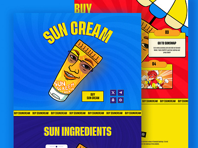 $SUN CREAM - MEME COIN blockchain coin coin crypto landing page crypto meme cryptocurrency design landing page meme meme coin meme design meme website pepe presale token token landing page trend tron web design