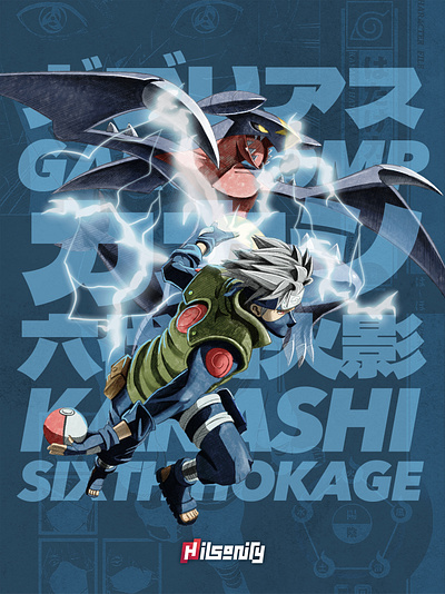 Pokeruto: Kakashi & Garchomp artwork comic crossover fanart garchomp illustration kakashi manga naruto no ai pokemon