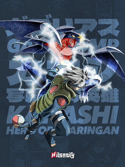 Pokeruto: Kakashi & Garchomp artwork comic crossover fanart garchomp illustration kakashi manga naruto no ai pokemon