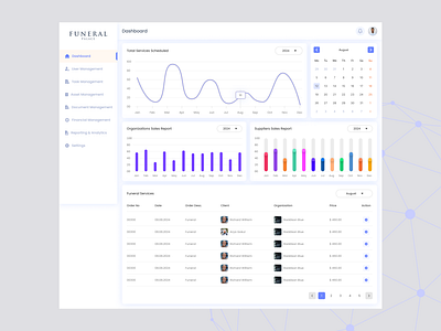 Dashboard- Funeral Palace ui