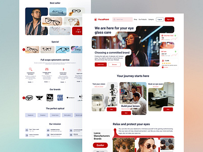 Eye Glasses & Lenses Website UI/UX Design android app app design branding design illustration logo minimal product design ui ux web design