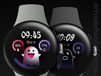 👻 Spooky, a Halloween Watch Face. amoledwatchfaces design galaxy watch google play halloween motion graphics pixel watch watch face wear os wearable