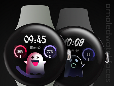 👻 Spooky, a Halloween Watch Face. amoledwatchfaces design galaxy watch google play halloween motion graphics pixel watch watch face wear os wearable