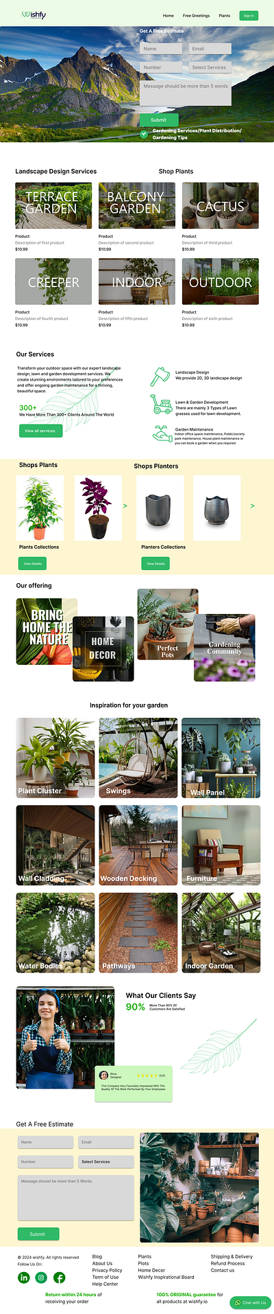 Garden Decoration Services design figma typography ui uiux ux web design