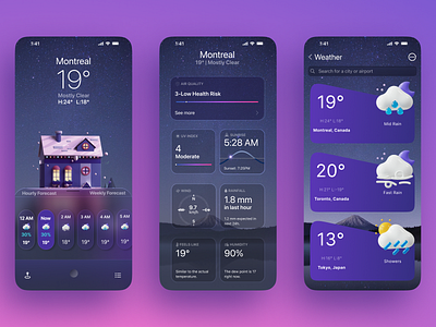 Some weather app graphic design ui weather