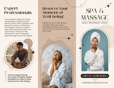 Spa & Massage Broacher 3 fold card branding broacher card design flyer graphic design spa massage broacher ux