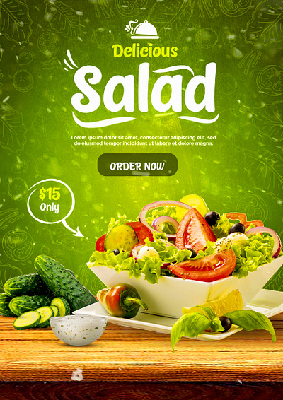 Salad Poster (My Project day 1 Learn Photoshop) photoshop