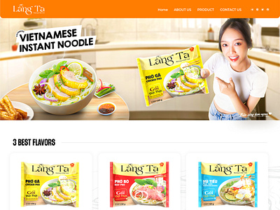 Landing Page Lang Ta Instant Noodle branding graphic design ui