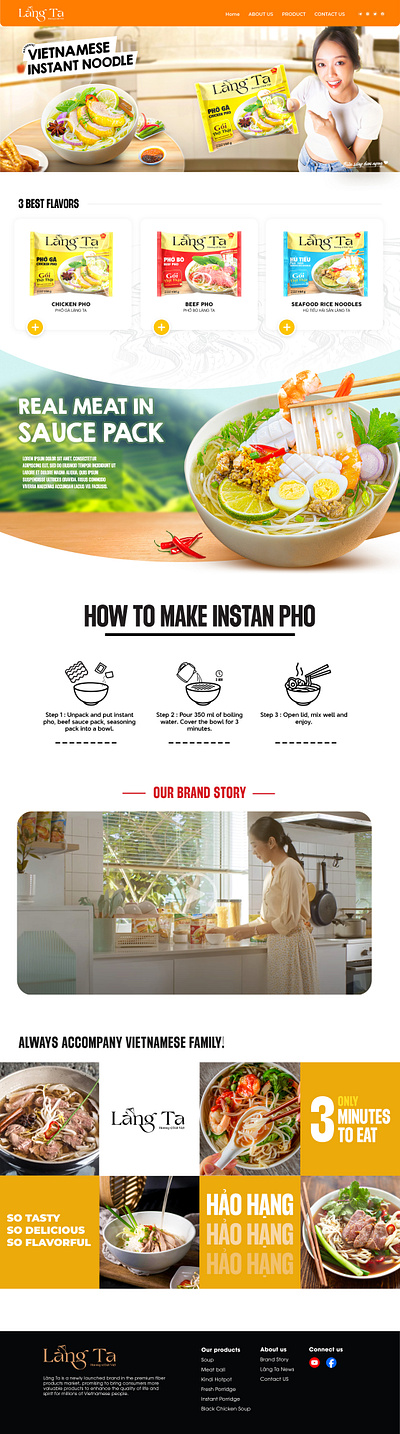 Landing Page Lang Ta Instant Noodle branding graphic design ui