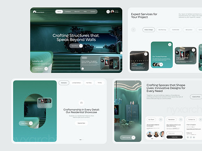 Nyxarchitects - Web design 2024 2025 apple architect bento card design components figma framer graphic design interactive ios new responsive trending trendy ui ux webflow website