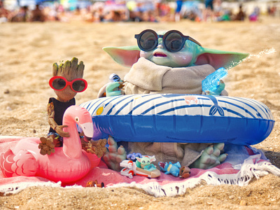 Beach day! baby yoda grogu groot hot toys marvel photography star wars toyphoto toyphotography toys