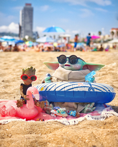 Beach day! baby yoda grogu groot hot toys marvel photography star wars toyphoto toyphotography toys