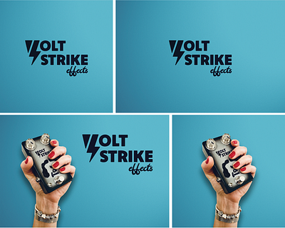 Volt strike effects - Logo design and pedal mockup. bolt graphic design guitar effect lightning bolt logo logo design mockup pedals stompbox volt volt strike volt strike effects volts