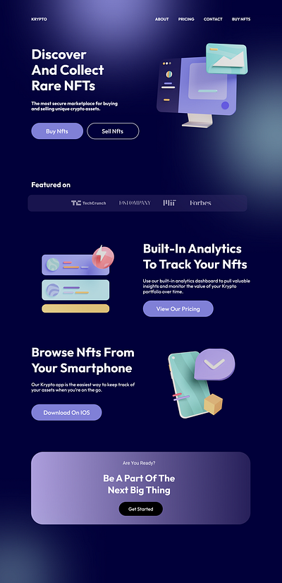 NFT | Landing Page figma framer uiux web web design website development wordpress